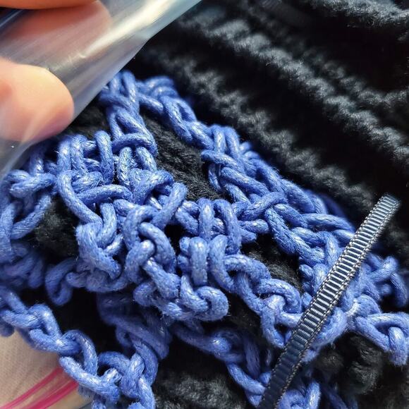 Zara Women Open Crochet Blue Vest Size Small New Without Tag - Picture 7 of 8